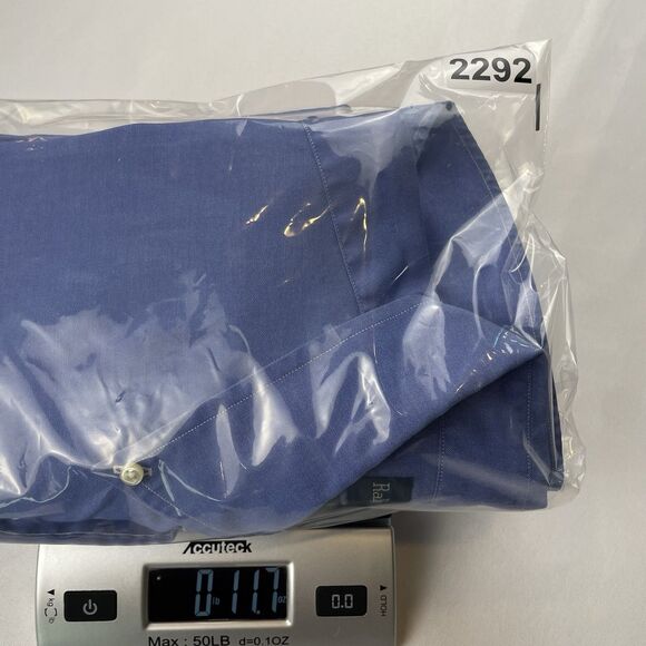 RALPH LAUREN Mens Button Down Blue- 17 1/2 34 - Picture 13 of 13